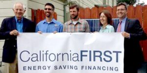 Assemblymember Nancy Skinner and RenewableFunding CEO Cisco DeVries at lauch of CaliforniaFirst