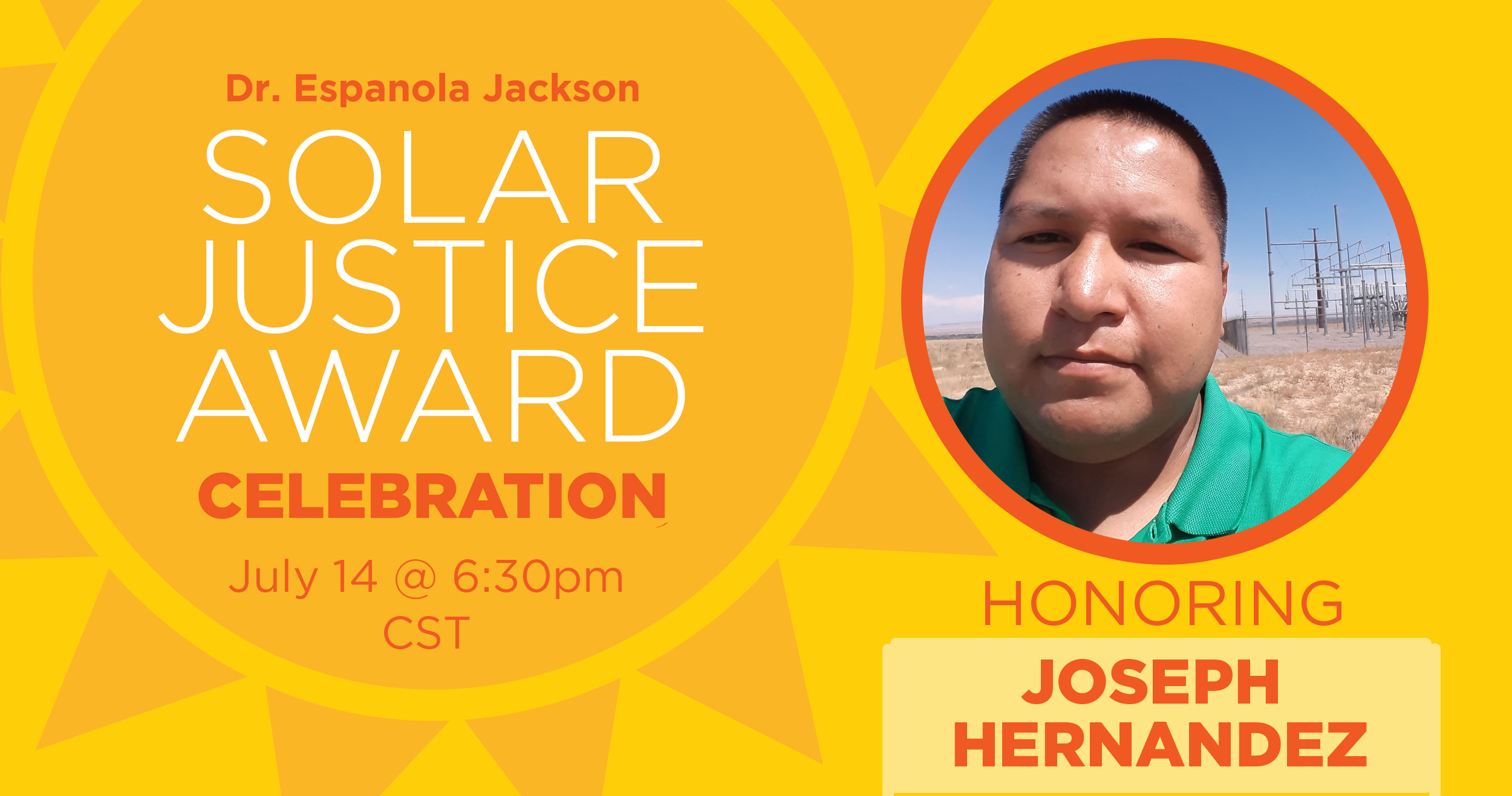 Honoring Joseph Hernandez at the 2021 Dr. Espanola Jackson Solar Justice Award Virtual Celebration