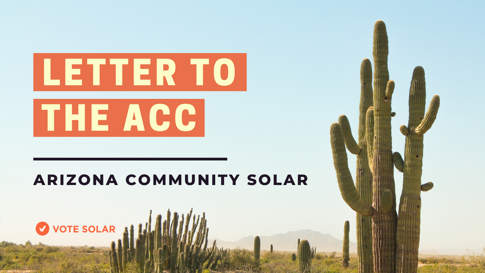 Vote Solar and Partners Letter To ACC Re: Community Solar